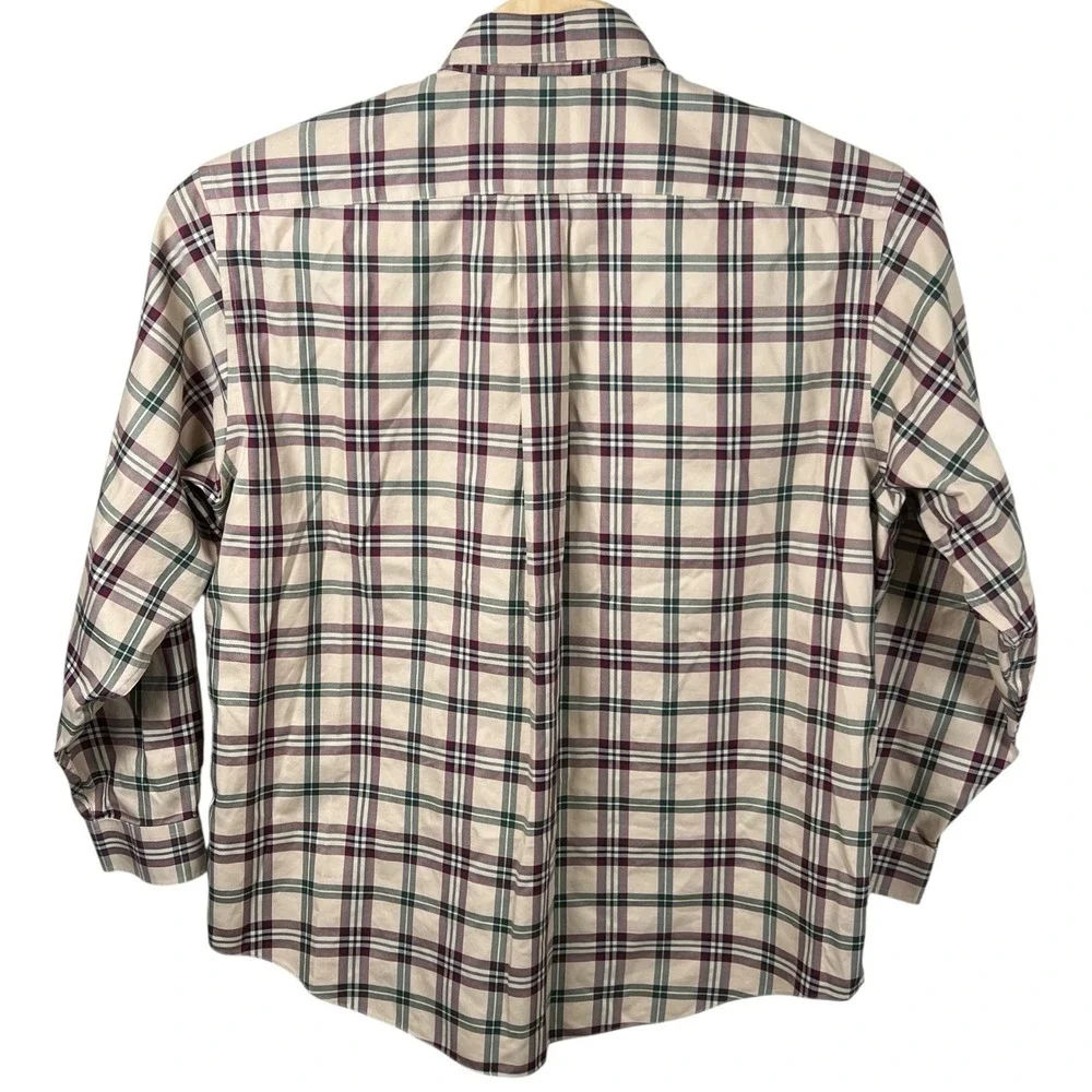 Brooks Brothers Mens XL Brown Plaid Long Sleeve Button Down Shirt Supima Cotton - Picture 3 of 5
